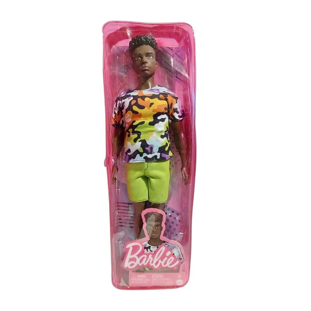 Brand NEW Barbie Ken Fashionistas Doll #183 Sculpted Black Hair in Shirt & Short